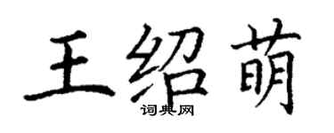 丁謙王紹萌楷書個性簽名怎么寫