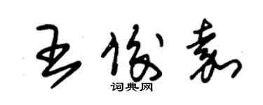 朱錫榮王俊嘉草書個性簽名怎么寫