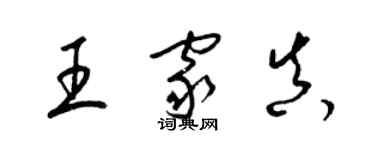 梁錦英王家真草書個性簽名怎么寫