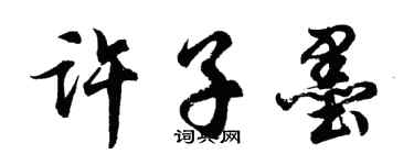 胡問遂許子墨行書個性簽名怎么寫