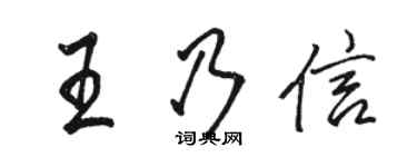 駱恆光王乃信行書個性簽名怎么寫