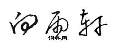 駱恆光向雨軒草書個性簽名怎么寫