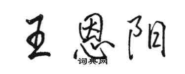 駱恆光王恩陽行書個性簽名怎么寫