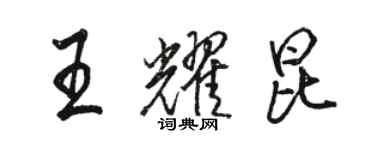 駱恆光王耀昆行書個性簽名怎么寫