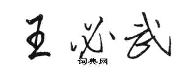 駱恆光王必武行書個性簽名怎么寫