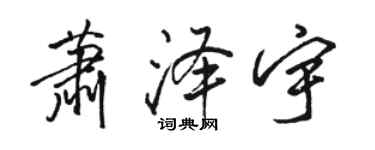 駱恆光蕭澤宇行書個性簽名怎么寫
