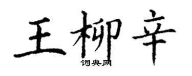 丁謙王柳辛楷書個性簽名怎么寫