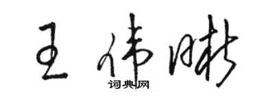 駱恆光王偉晰草書個性簽名怎么寫