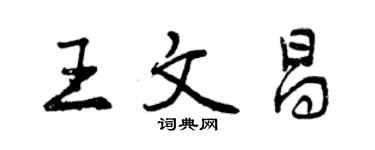 曾慶福王文昌行書個性簽名怎么寫