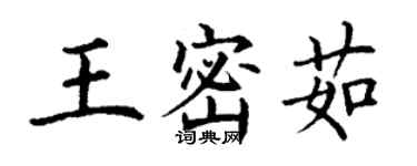 丁謙王密茹楷書個性簽名怎么寫