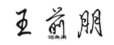 駱恆光王前朋行書個性簽名怎么寫