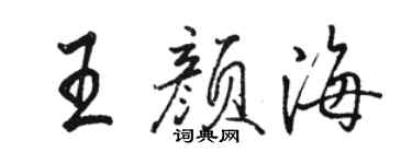 駱恆光王顏海行書個性簽名怎么寫