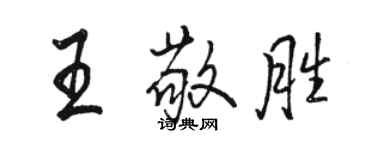 駱恆光王敬勝行書個性簽名怎么寫