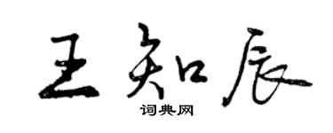 曾慶福王知辰行書個性簽名怎么寫