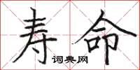 駱恆光壽命楷書怎么寫