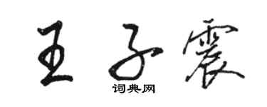 駱恆光王子震行書個性簽名怎么寫