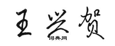 駱恆光王興賀行書個性簽名怎么寫