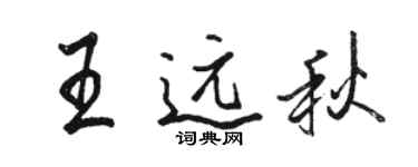 駱恆光王遠秋行書個性簽名怎么寫