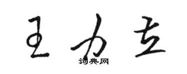 駱恆光王力立草書個性簽名怎么寫