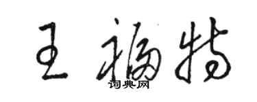 駱恆光王福特草書個性簽名怎么寫