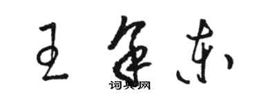 駱恆光王余東草書個性簽名怎么寫