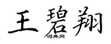 丁謙王碧翔楷書個性簽名怎么寫