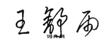 駱恆光王舒雨草書個性簽名怎么寫