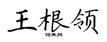 丁謙王根領楷書個性簽名怎么寫