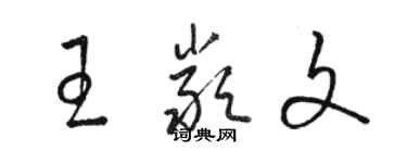 駱恆光王嚴文草書個性簽名怎么寫