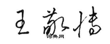 駱恆光王敬博草書個性簽名怎么寫