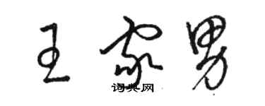 駱恆光王家男草書個性簽名怎么寫