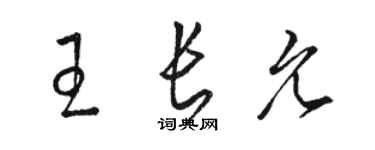 駱恆光王長允草書個性簽名怎么寫