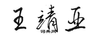 駱恆光王靖亞行書個性簽名怎么寫