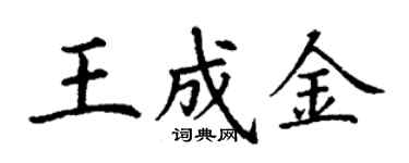 丁謙王成金楷書個性簽名怎么寫