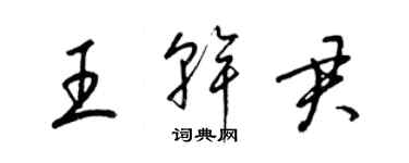 梁錦英王乾君草書個性簽名怎么寫