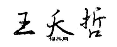 曾慶福王夭哲行書個性簽名怎么寫
