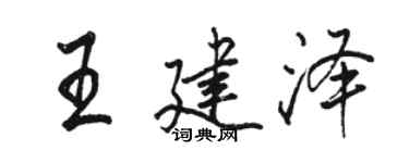 駱恆光王建澤行書個性簽名怎么寫