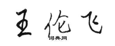 駱恆光王倫飛行書個性簽名怎么寫