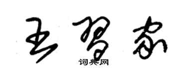 朱錫榮王習家草書個性簽名怎么寫