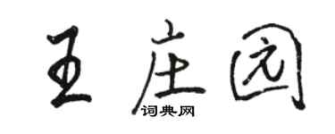 駱恆光王莊園行書個性簽名怎么寫