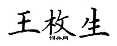丁謙王枚生楷書個性簽名怎么寫