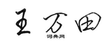 駱恆光王萬田行書個性簽名怎么寫