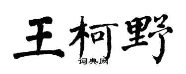 翁闓運王柯野楷書個性簽名怎么寫