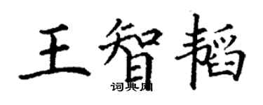 丁謙王智韜楷書個性簽名怎么寫