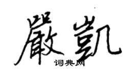 王正良嚴凱行書個性簽名怎么寫
