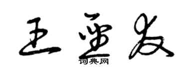 曾慶福王聖友草書個性簽名怎么寫