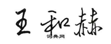 駱恆光王和赫行書個性簽名怎么寫