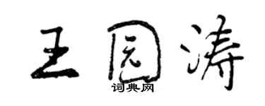 曾慶福王園濤行書個性簽名怎么寫