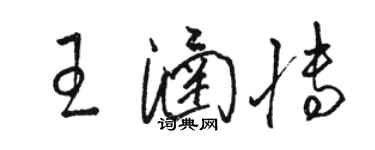 駱恆光王涵博草書個性簽名怎么寫