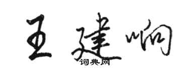 駱恆光王建響行書個性簽名怎么寫